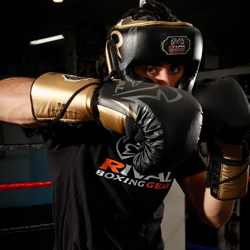 Rękawice bokserskie Rival RS100 Professional black/gold 7