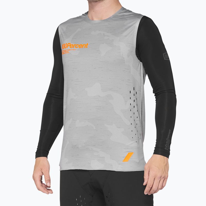 Koszulka rowerowa męska 100% R-Core Concept Sleeveless grey camo 2
