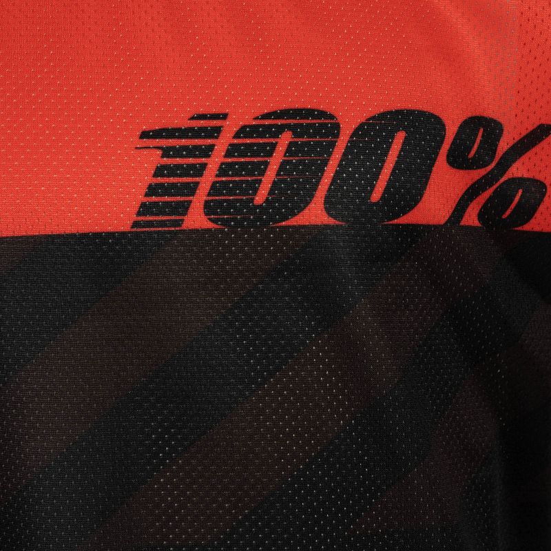 Longsleeve rowerowy dziecięcy 100% R-Core Youth black/racer red 4