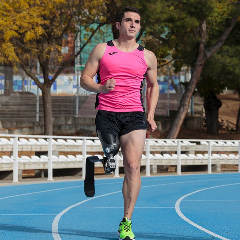 Koszulka do biegania męska Joma Record II fluor pink/black 10