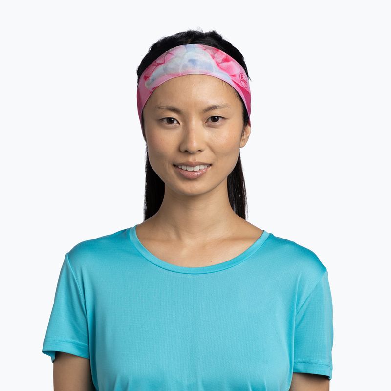 Opaska na głowę BUFF CoolNet UV Slim esmerald fluor fuchsia 2