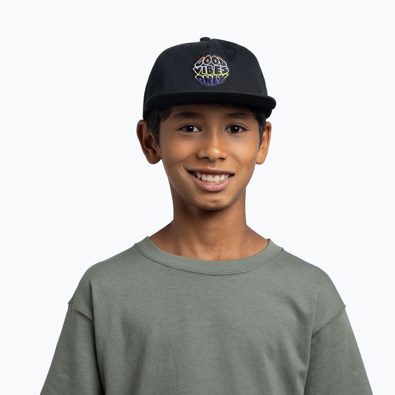 Czapka z daszkiem dziecięca BUFF Snapback Solid black 3