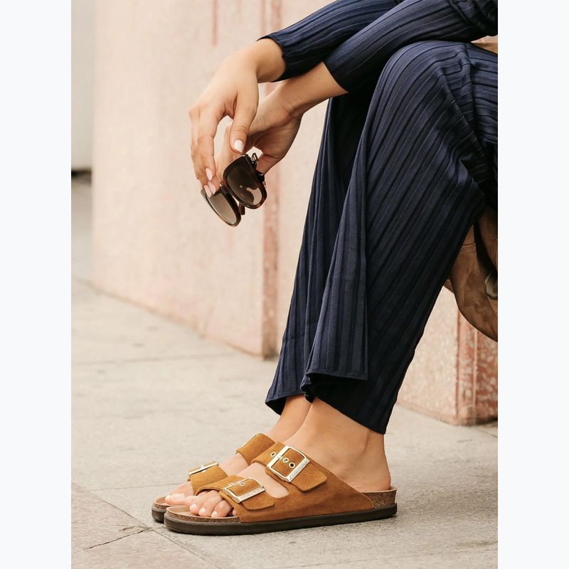 Klapki damskie Genuins Hawaii Velour camel 8