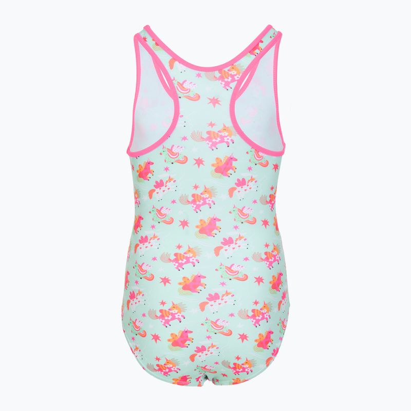Strój pływacki jednoczęściowy dziecięcy RAS Unicorn Classic Back aqua 2
