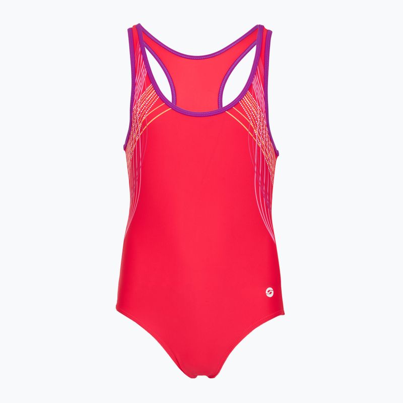 Strój pływacki jednoczęściowy dziecięcy RAS Borneo Classic Back coral
