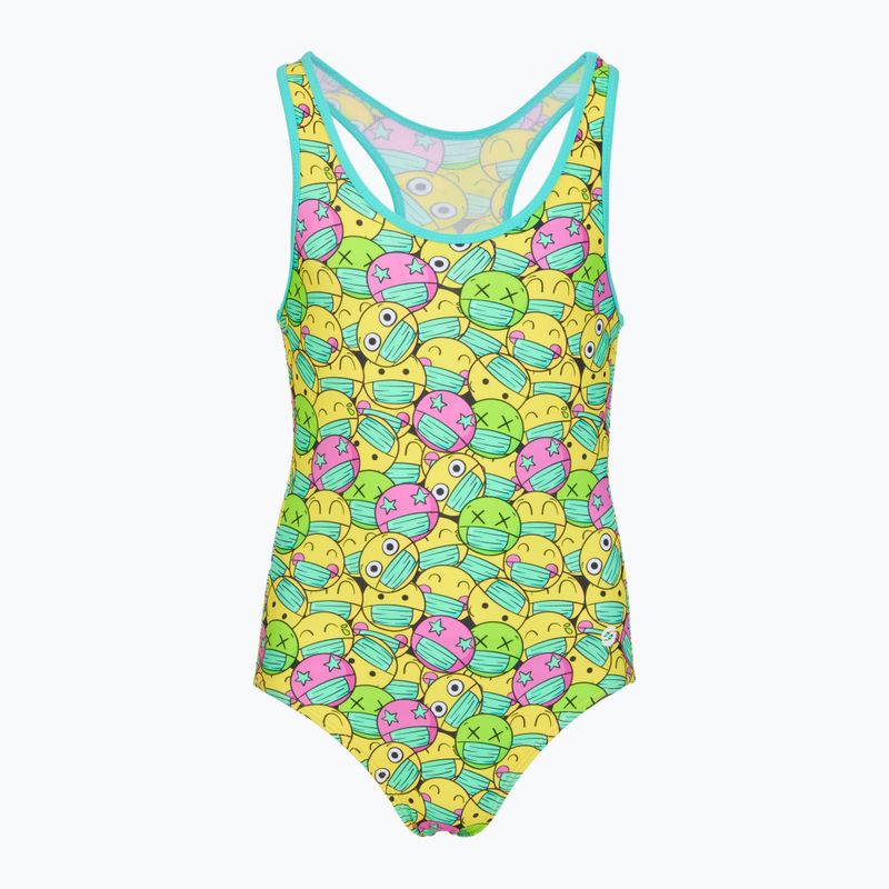 Strój pływacki jednoczęściowy dziecięcy RAS Face Classic Back multicolour