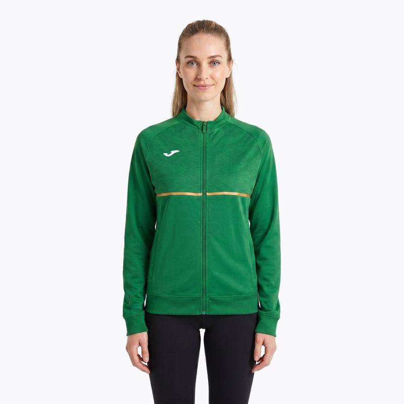Bluza do biegania damska Joma Record III Full Zip green