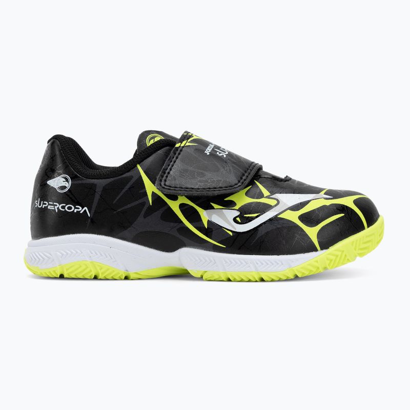 Buty piłkarskie dziecięce Joma Super Copa Jr IN black/fuor yellow 2
