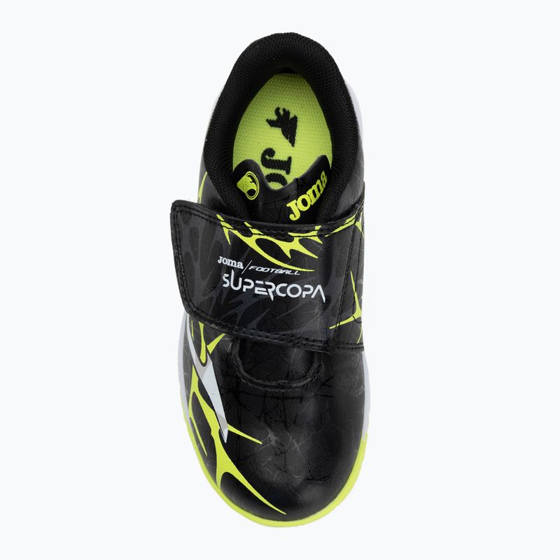 Buty piłkarskie dziecięce Joma Super Copa Jr IN black/fuor yellow 5