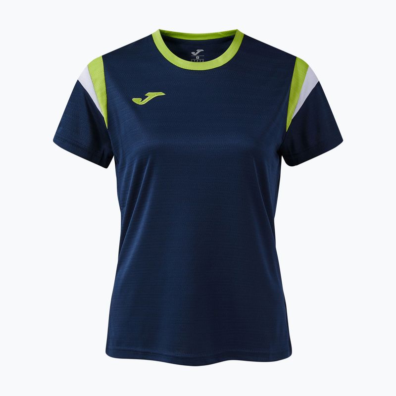 Koszulka tenisowa damska Joma Terra dark navy/lime