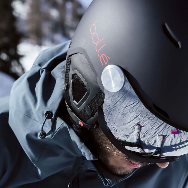 Kask narciarski Bollé Might Visor titanium red matte/brown gun 8