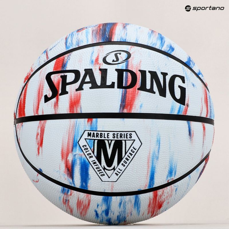 Piłka do koszykówki Spalding Marble czerwona/biała/niebieska rozmiar 7 5