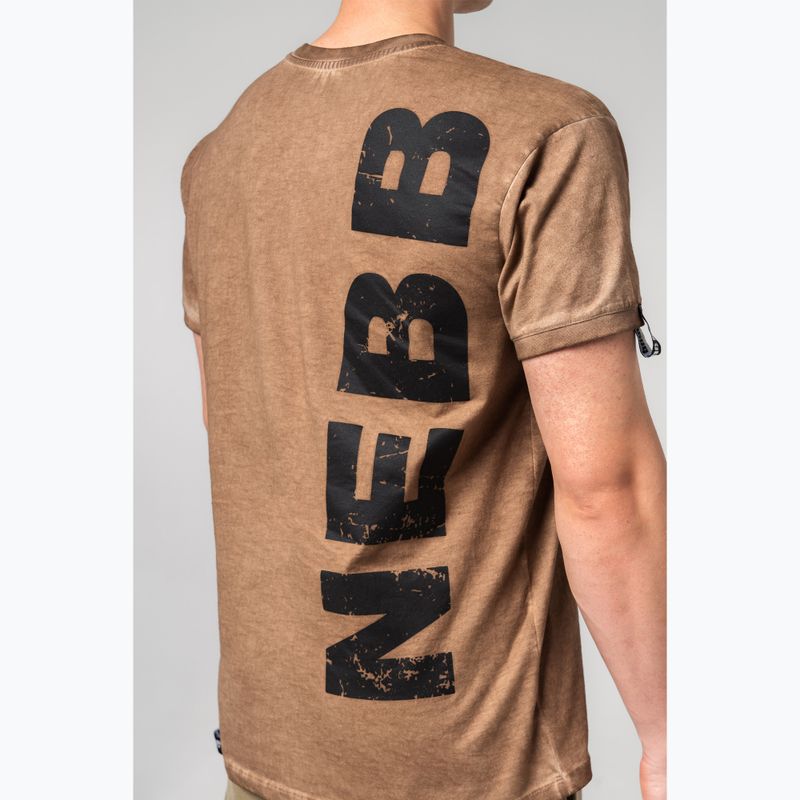Koszulka treningowa męska NEBBIA Washed-Off Max Out light brown 5