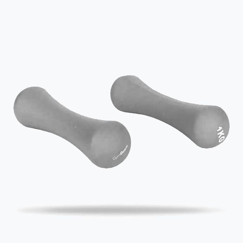 Hantle GymBeam Neoprene Dumbbells 2 x 1 kg light grey 5