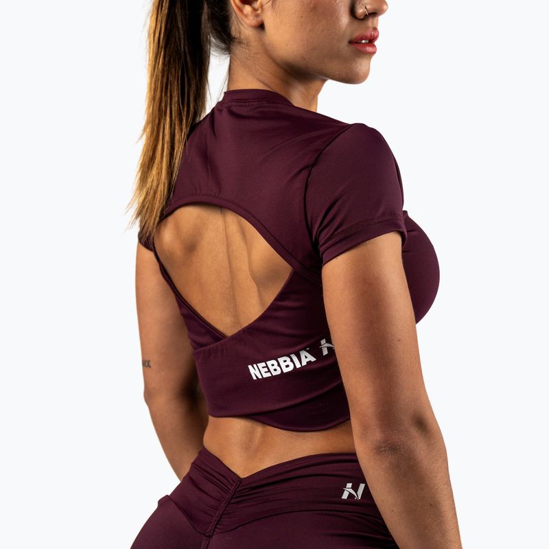 Top treningowy damski NEBBIA Strong Beauty dark red 3
