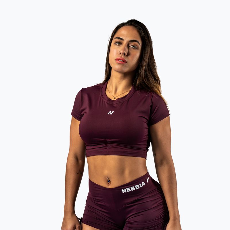 Top treningowy damski NEBBIA Strong Beauty dark red 4