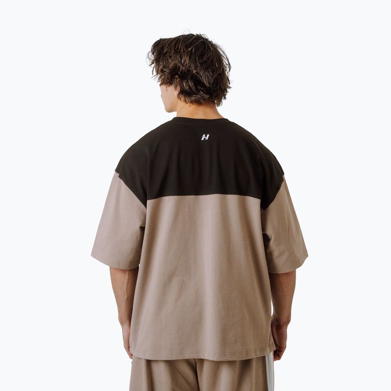 Koszulka treningowa męska NEBBIA Power Oversize light brown ash 4