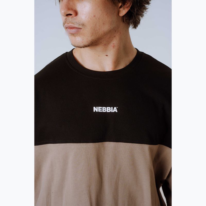 Koszulka treningowa męska NEBBIA Power Oversize light brown ash 5