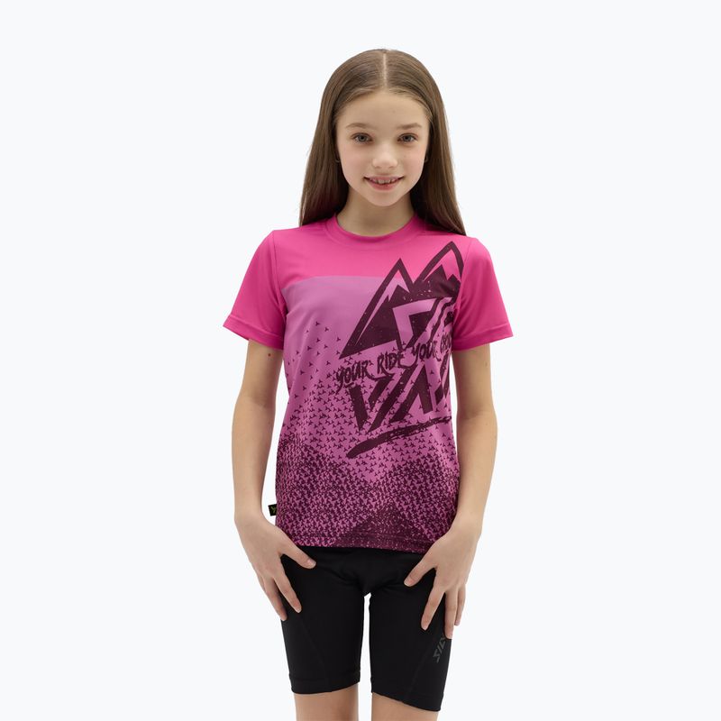 Koszulka rowerowa dziecięca SILVINI Denni plum/pink
