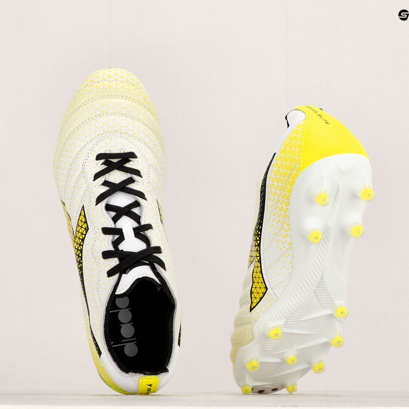 Buty piłkarskie męskie Diadora Brasil Elite GR LT LP12 white/black/fluo yellow 12