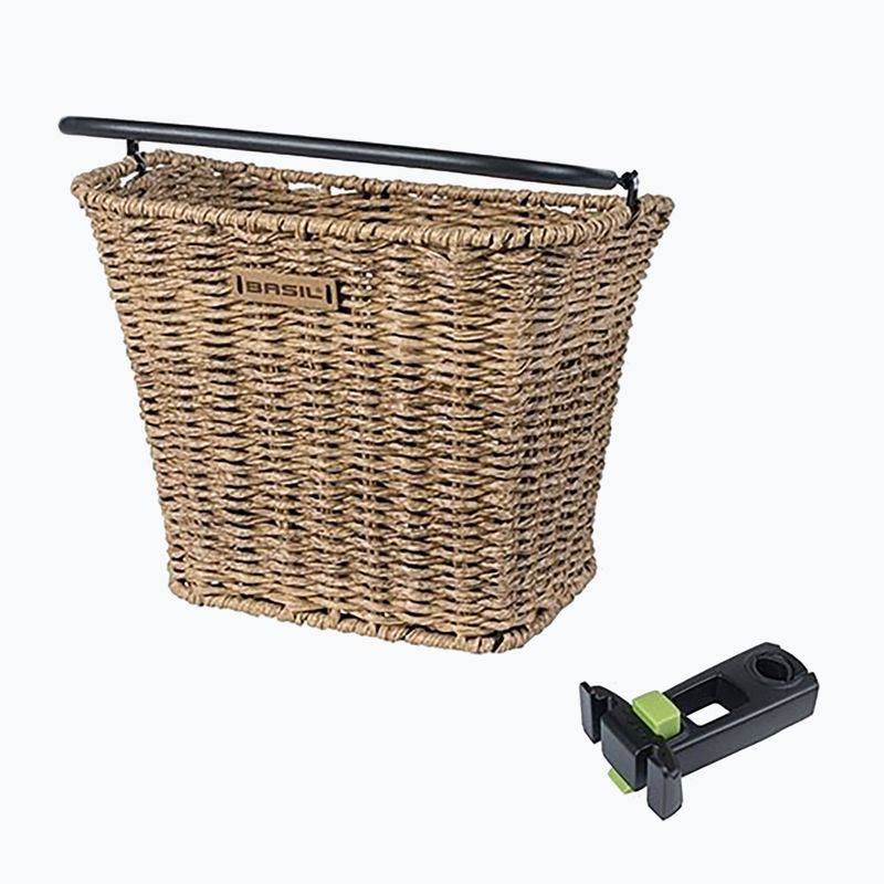 Koszyk rowerowy przedni Basil Bremen Rattan Look KF+KF Ahead Stem Holder seagrass
