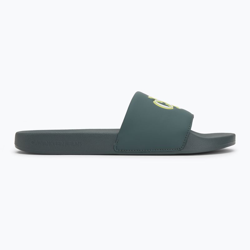 Klapki męskie Calvin Klein YM0YM01281 Jelly Mono PU seaside aqua/white 2