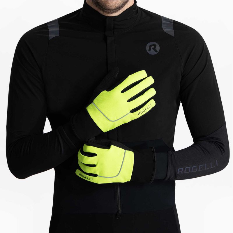 Rękawiczki rowerowe męskie Rogelli Essential Winter Waterproop fluor yellow 6