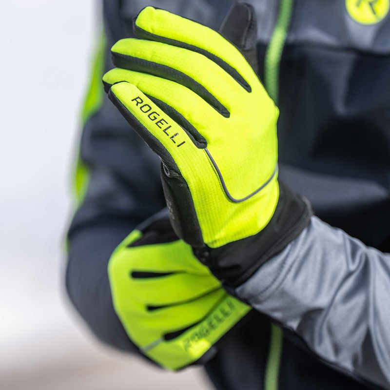 Rękawiczki rowerowe męskie Rogelli Essential Winter Waterproop fluor yellow 8
