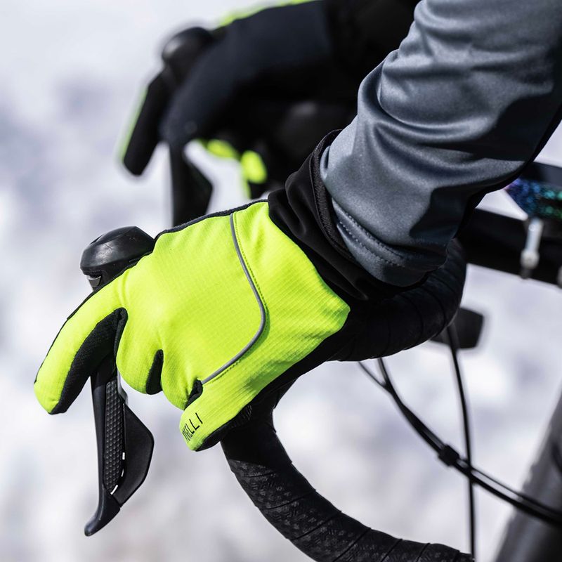 Rękawiczki rowerowe męskie Rogelli Essential Winter Waterproop fluor yellow 10