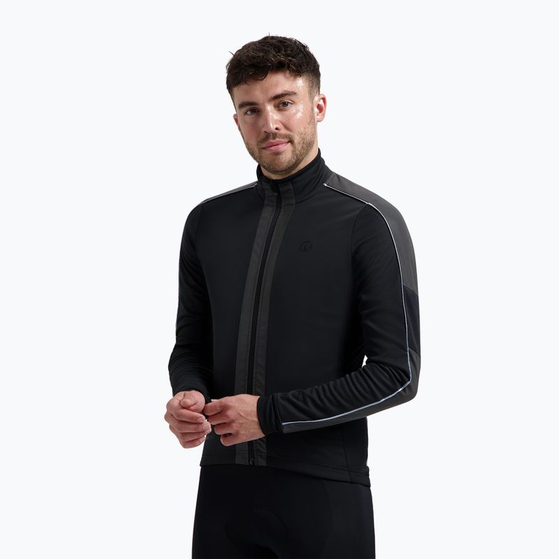 Kurtka rowerowa męska Rogelli Essential Winter Hi Vis black