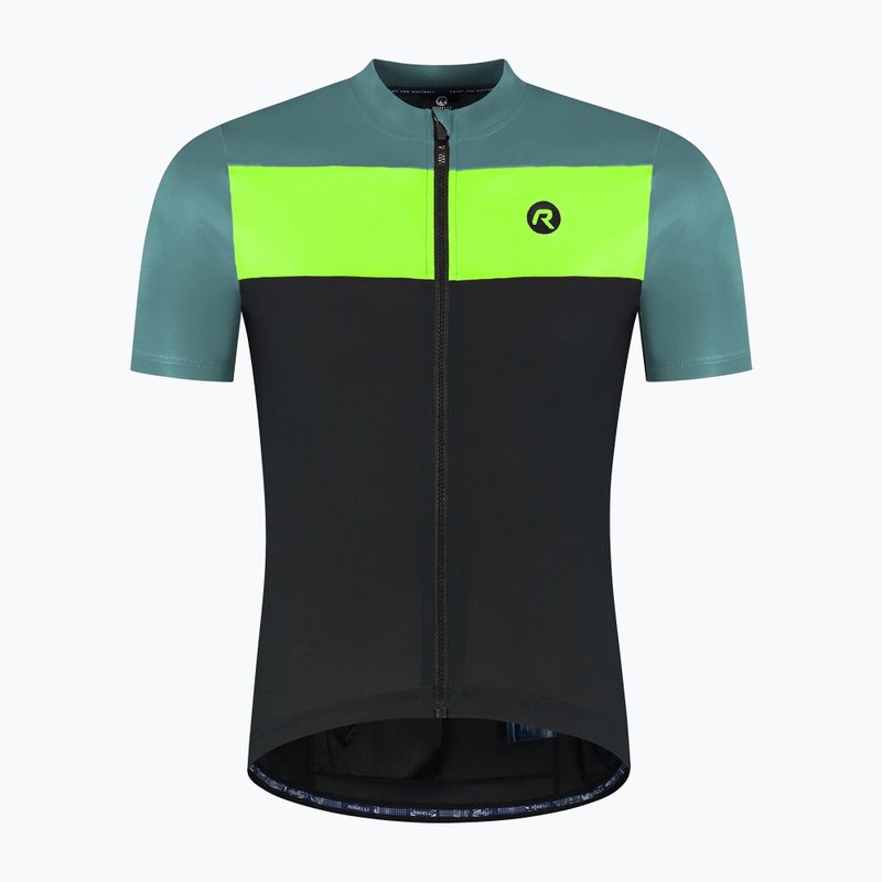 Koszulka rowerowa męska Rogelli Core Block black / turquoise / fluor yellow 6