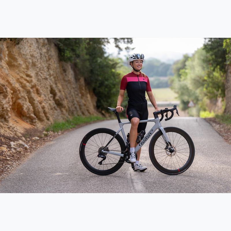 Koszulka rowerowa damska Rogelli Core Block W black/bordeaux/pink 9