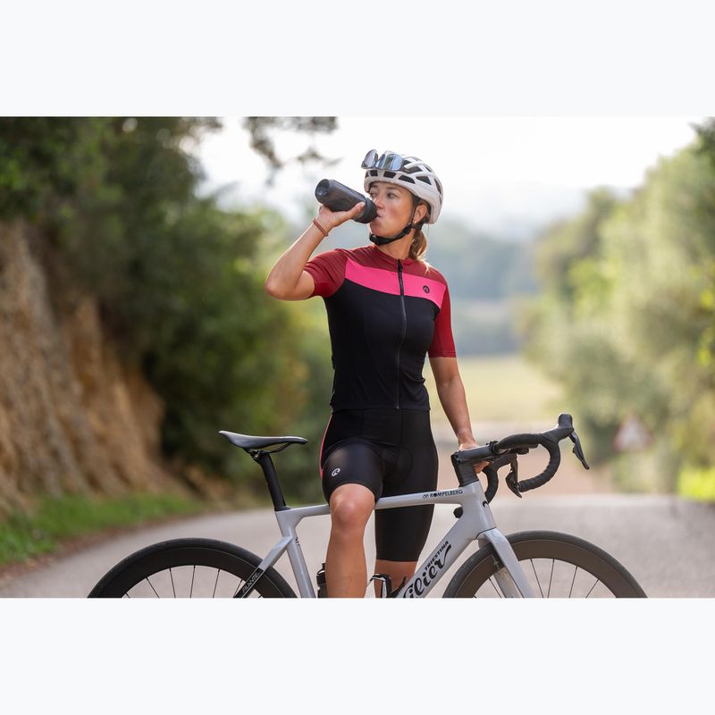 Koszulka rowerowa damska Rogelli Core Block W black/bordeaux/pink 10