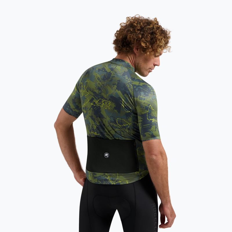 Koszulka rowerowa męska Rogelli Essential Graphic II green/blue/mustard 2