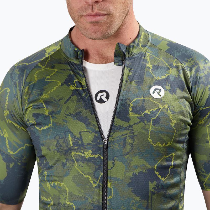 Koszulka rowerowa męska Rogelli Essential Graphic II green/blue/mustard 3