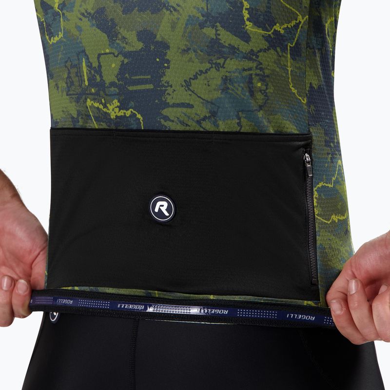 Koszulka rowerowa męska Rogelli Essential Graphic II green/blue/mustard 5