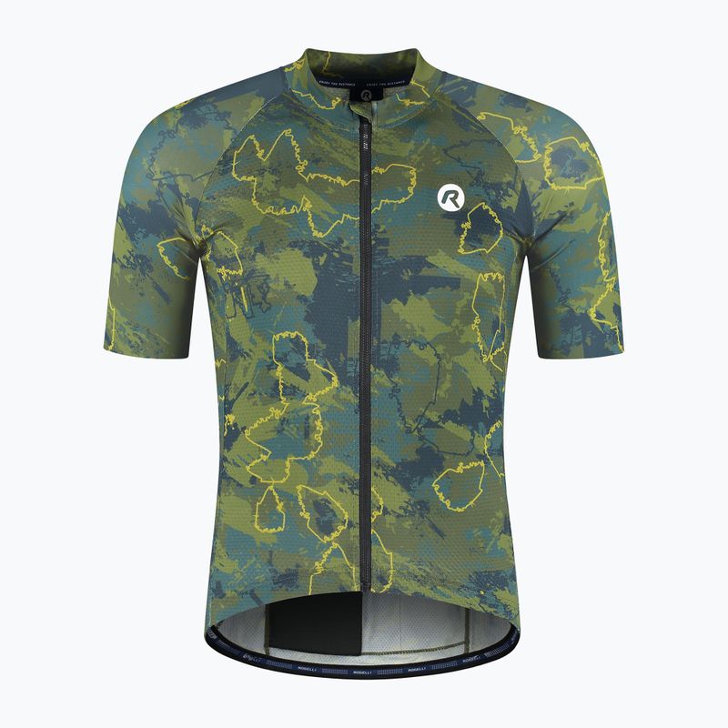 Koszulka rowerowa męska Rogelli Essential Graphic II green/blue/mustard 7