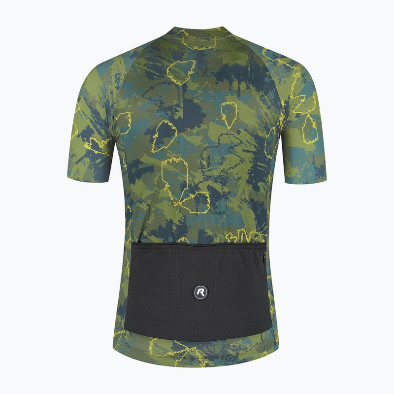 Koszulka rowerowa męska Rogelli Essential Graphic II green/blue/mustard 8