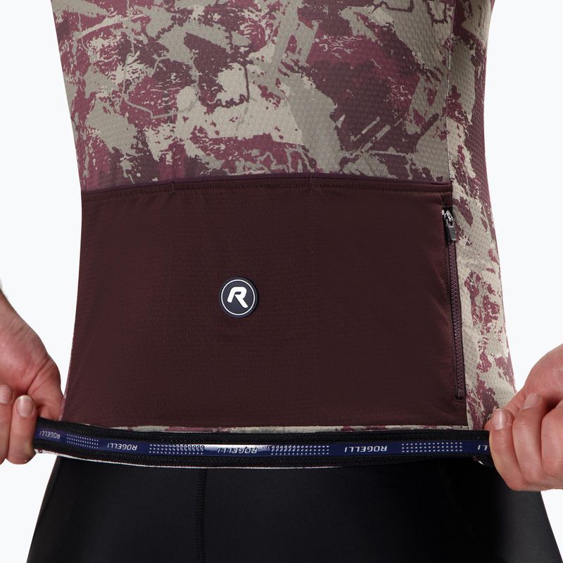 Koszulka rowerowa męska Rogelli Essential Graphic II taupe/bordeaux 5