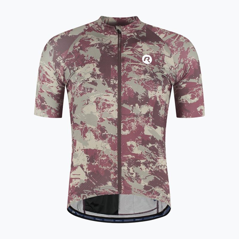 Koszulka rowerowa męska Rogelli Essential Graphic II taupe/bordeaux 7