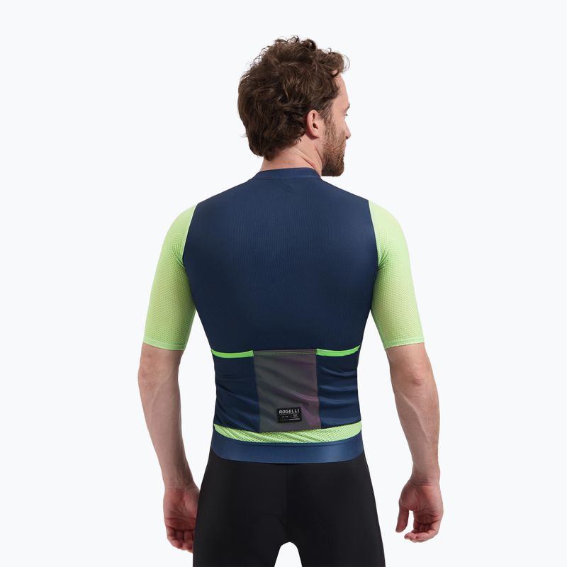 Koszulka rowerowa męska Rogelli Fast blue/lime 2