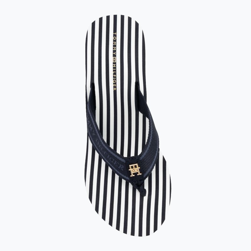 Japonki damskie Tommy Hilfiger Stripes Wedge Beach Sandal space blue 5