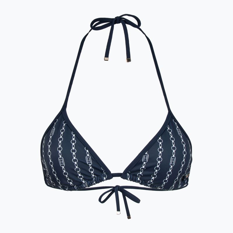Góra od stroju kąpielowego Tommy Hilfiger Triangle Rp Print flag chain dark night navy