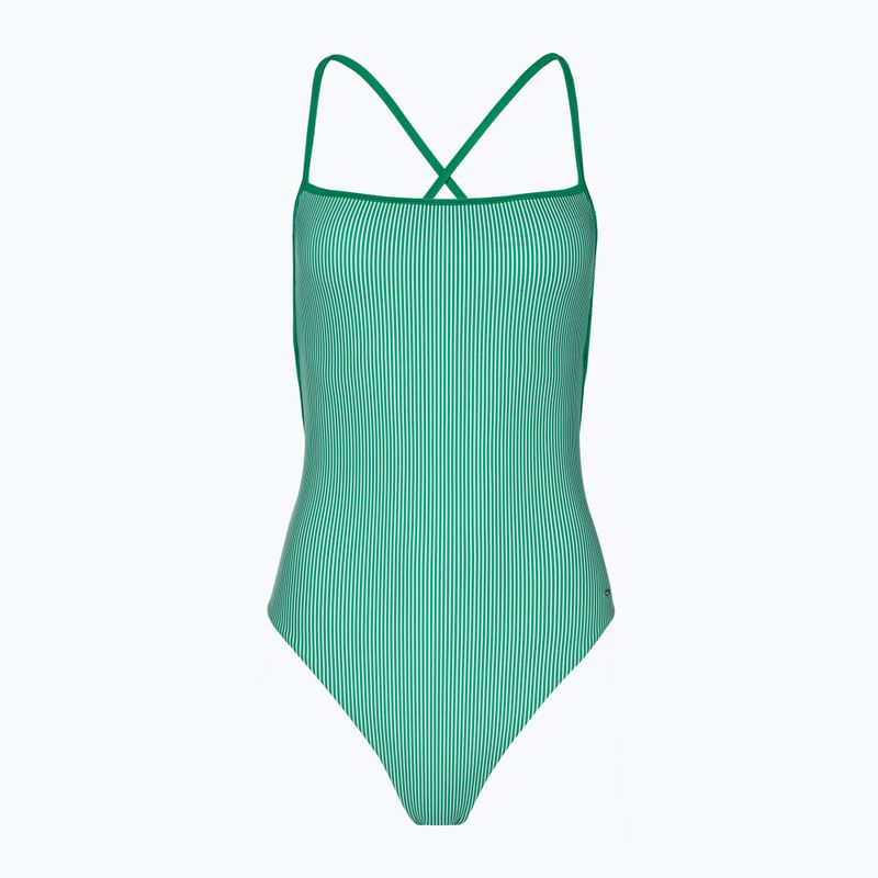 Strój kąpielowy jednoczęściowy damski Tommy Hilfiger Straight Neck Print ithaca olimpic green