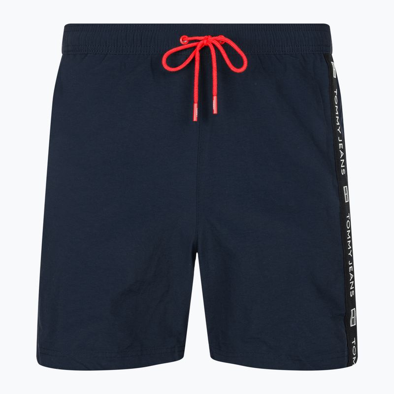 Szorty kąpielowe męskie Tommy Jeans SF Medium Drawstring Side Tape dark night navy