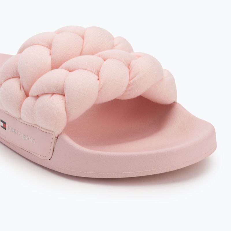 Klapki damskie Tommy Jeans Braided Slide delicate pink 7