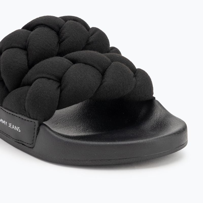 Klapki damskie Tommy Jeans Braided Slide frozen black 7