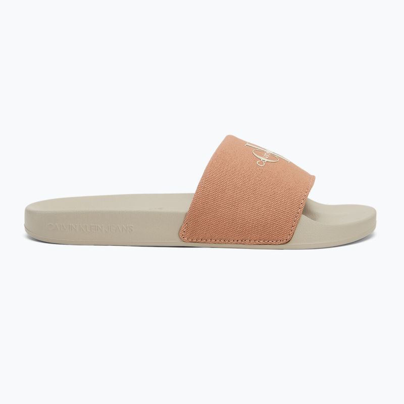 Klapki damskie Calvin Klein YW0YW01835 Slide Monogram Wn tuscany/eggshell 2
