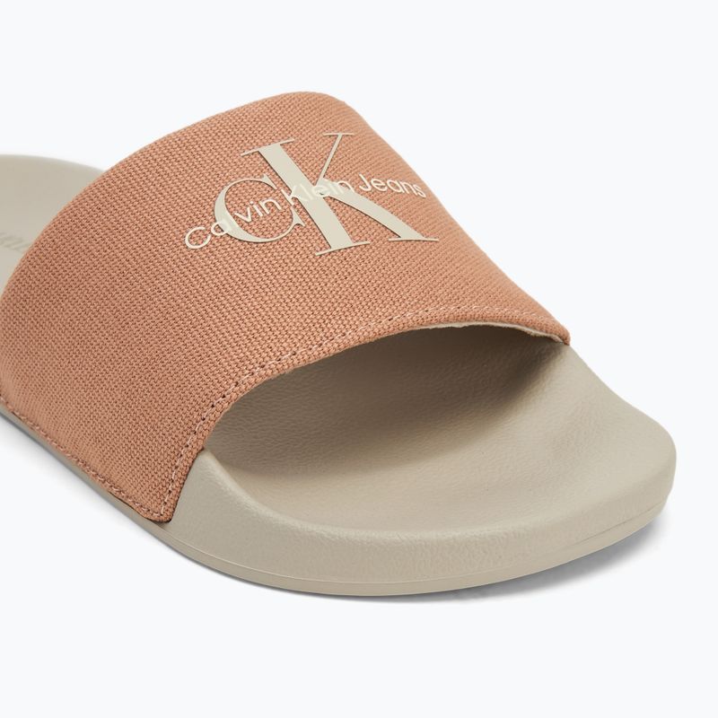 Klapki damskie Calvin Klein YW0YW01835 Slide Monogram Wn tuscany/eggshell 7