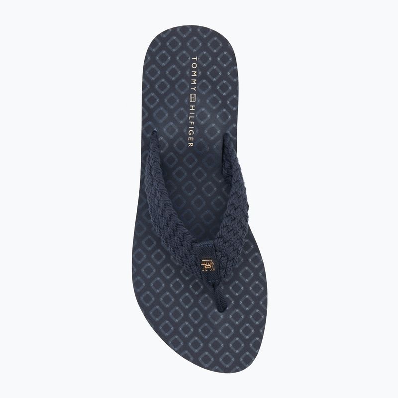 Japonki damskie Tommy Hilfiger Crochet Mid Beach Sandal space blue 5
